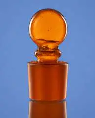 Glassco Stopper, Amber, Solid Penny Head