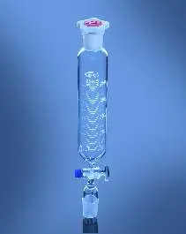 Glassco Funnel, Dropping, Cylindrical, Graduated With Glass Stopcock