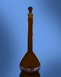 Glassco Flask, Volumetric, Amber, Narrow Mouth, CLASS A, Serialized, Calibrated at 20°C