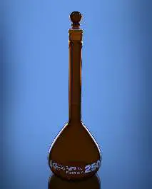 Glassco Flask, Volumetric, Amber, Wide Mouth, CLASS A, Serialized, Calibrated at 20°C