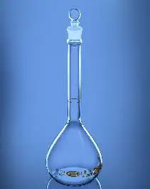 Glassco Flask, Volumetric, Clear, Wide Mouth, Class A, USP With Interchangeable Solid Glass Stopper, Calibrated at 20°C, Boro 3.3 Glass TYPE 1