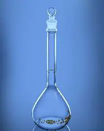 Glassco Flask, Volumetric, Amber, Class A, NABL with Penny Head Glass & PP Stopper, Calibrated at 27°C