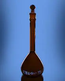 Glassco Flask, Volumetric, Amber, Narrow Mouth, CLASS A, QR Coded, Serialized, Calibrated at 20°C