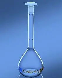 Glassco Flask, Volumetric, Clear Wide Mouth, Class A, USP, QR Coded with Penny Head glass & PE Stopper, Calibrated at 20°C