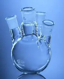 Glassco Flask, Round Bottom with 4 Angular Necks