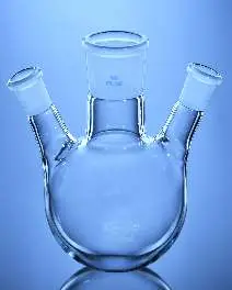 Glassco Flask, Round Bottom with 3 Angular Necks