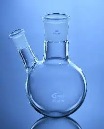 Glassco Flask, Round Bottom with 2 Angular Necks