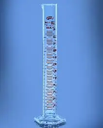 Glassco Measuring Cylinder Graduated, Hex Base, Class A, Serialized