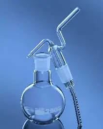 Glassco Bottle, Gas Washing, Flat Bottom With Interchangeable Head