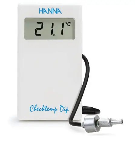 Hanna Instruments HI98539 Checktemp® Dip Digital Thermometer with Weighted Stainless Steel Probe and 3 m (9.9’) Silicone Cable