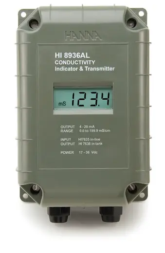 Hanna Instruments HI8936DN Conductivity Transmitter Using 4-Ring Technology, range